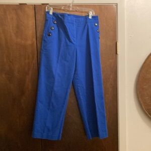 LOFT Blue Chinos Tailored Ankle-Length wide leg